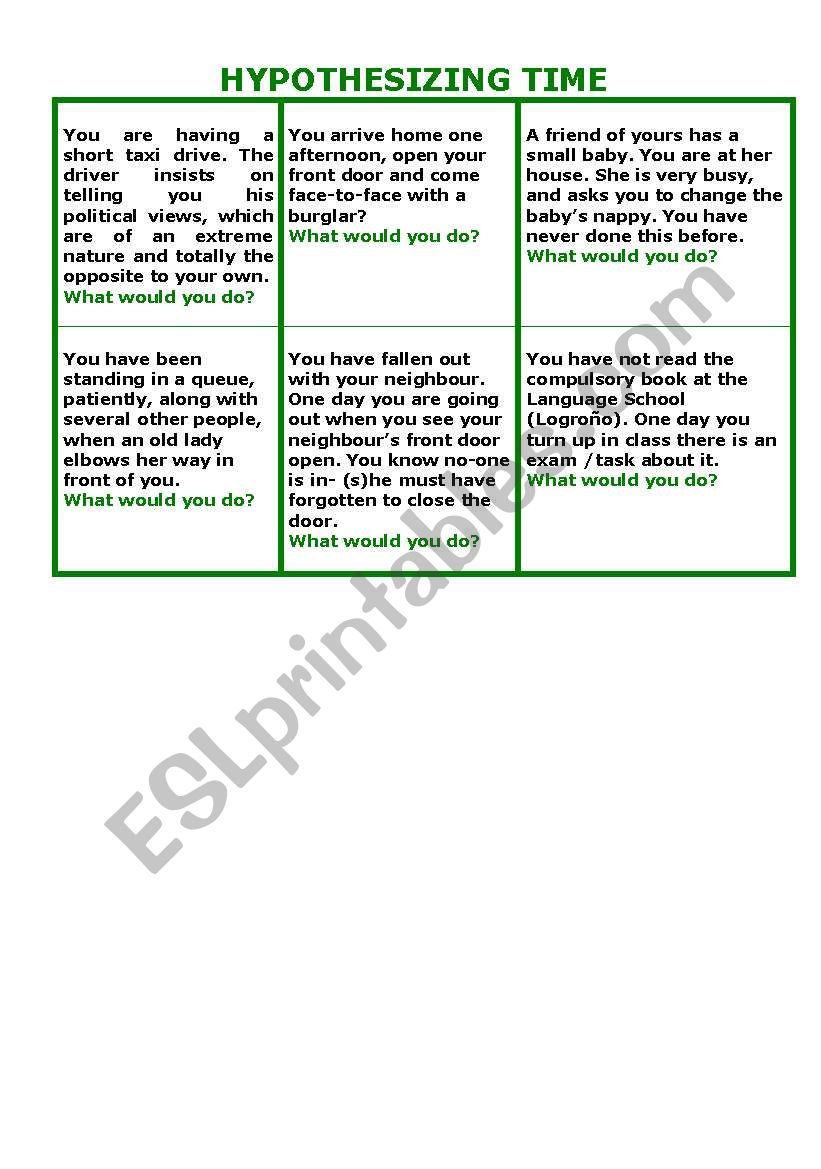 Practising the conditional worksheet