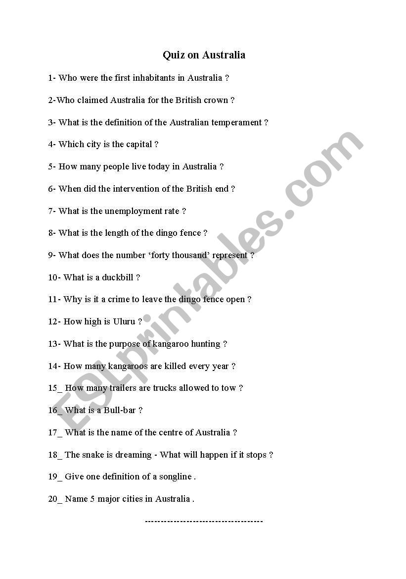 quiz worksheet