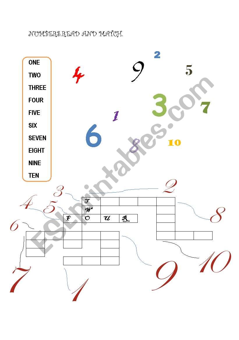 NUMBERS worksheet