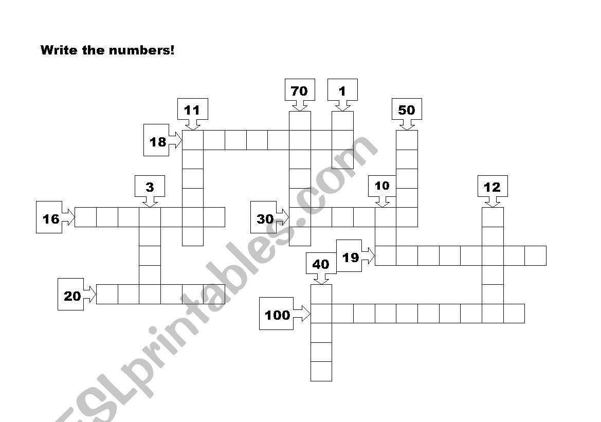 Numbers worksheet