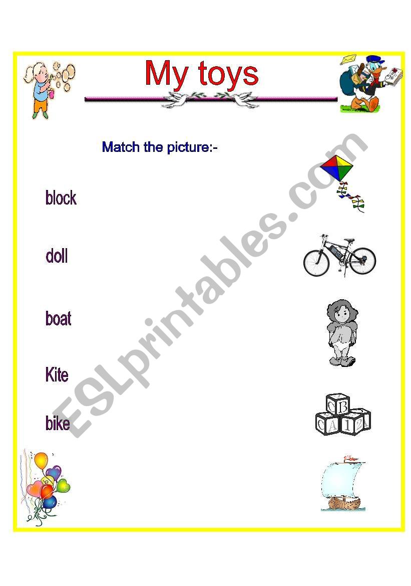 my toys worksheet