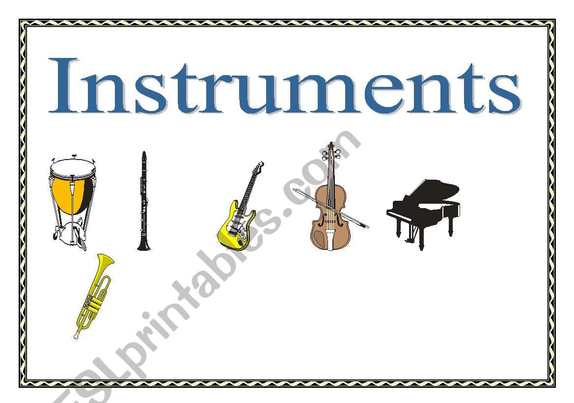 English Worksheets Music