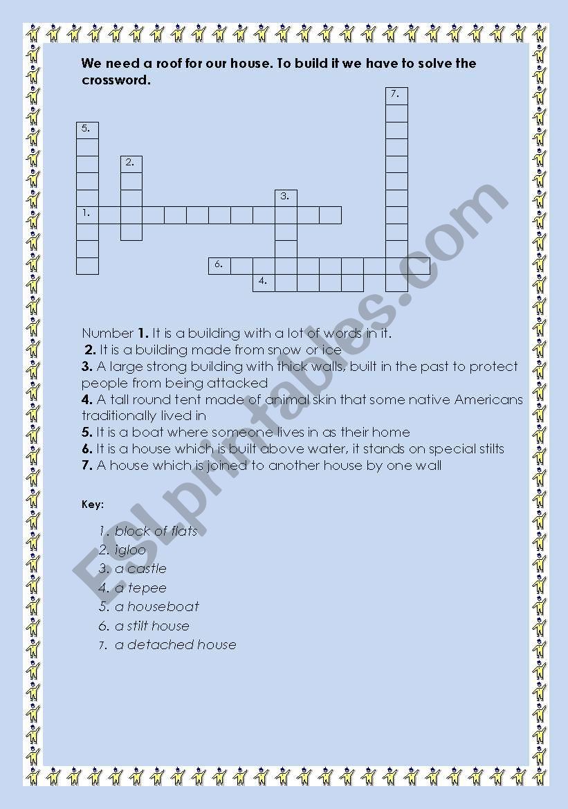 crossword  worksheet