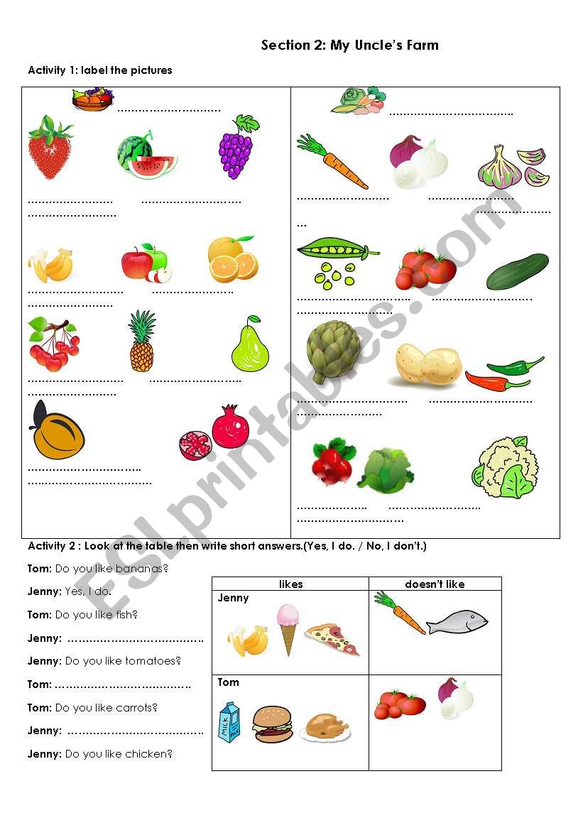 My uncle´s farm - ESL worksheet by ons+adem