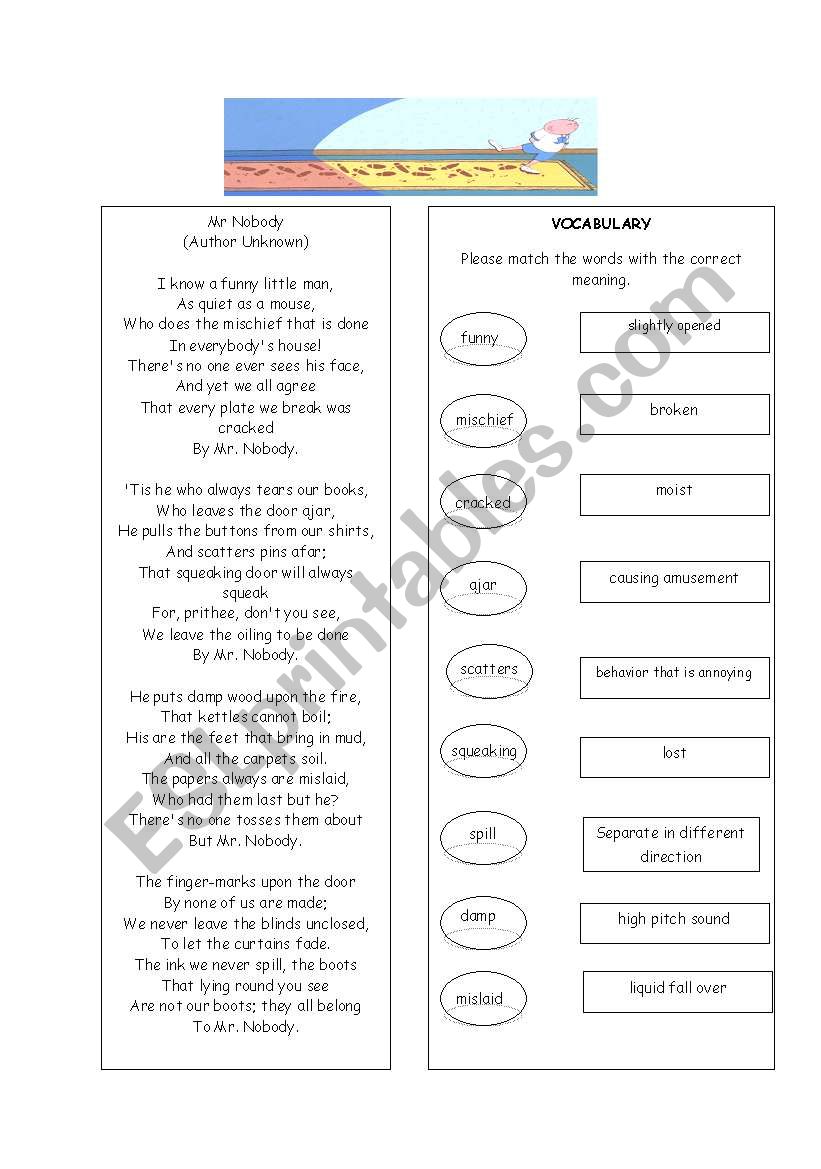 Mr Nobody ( Vocabulary exercise)