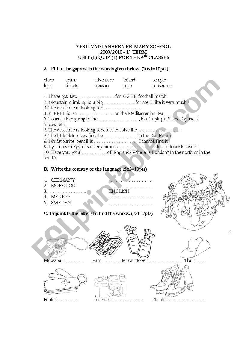 Story Magic Unit 1and 2 worksheet