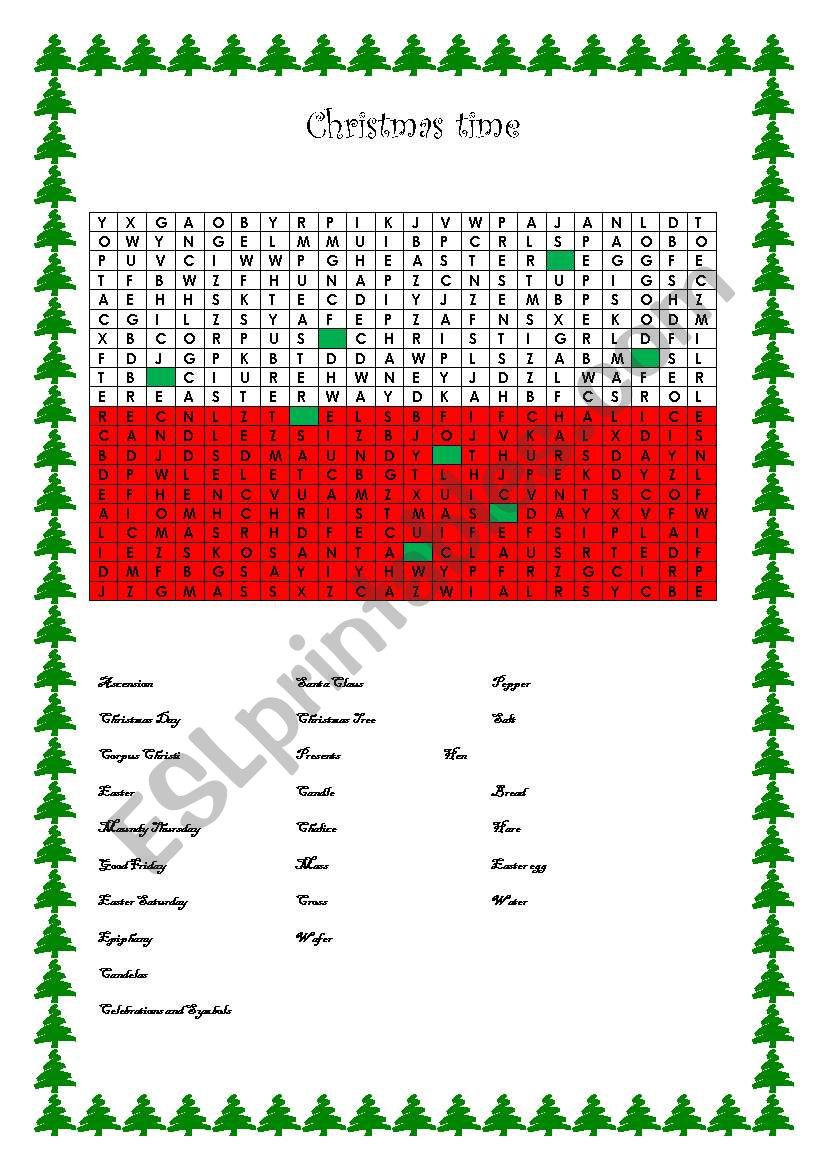 Christmas time worksheet