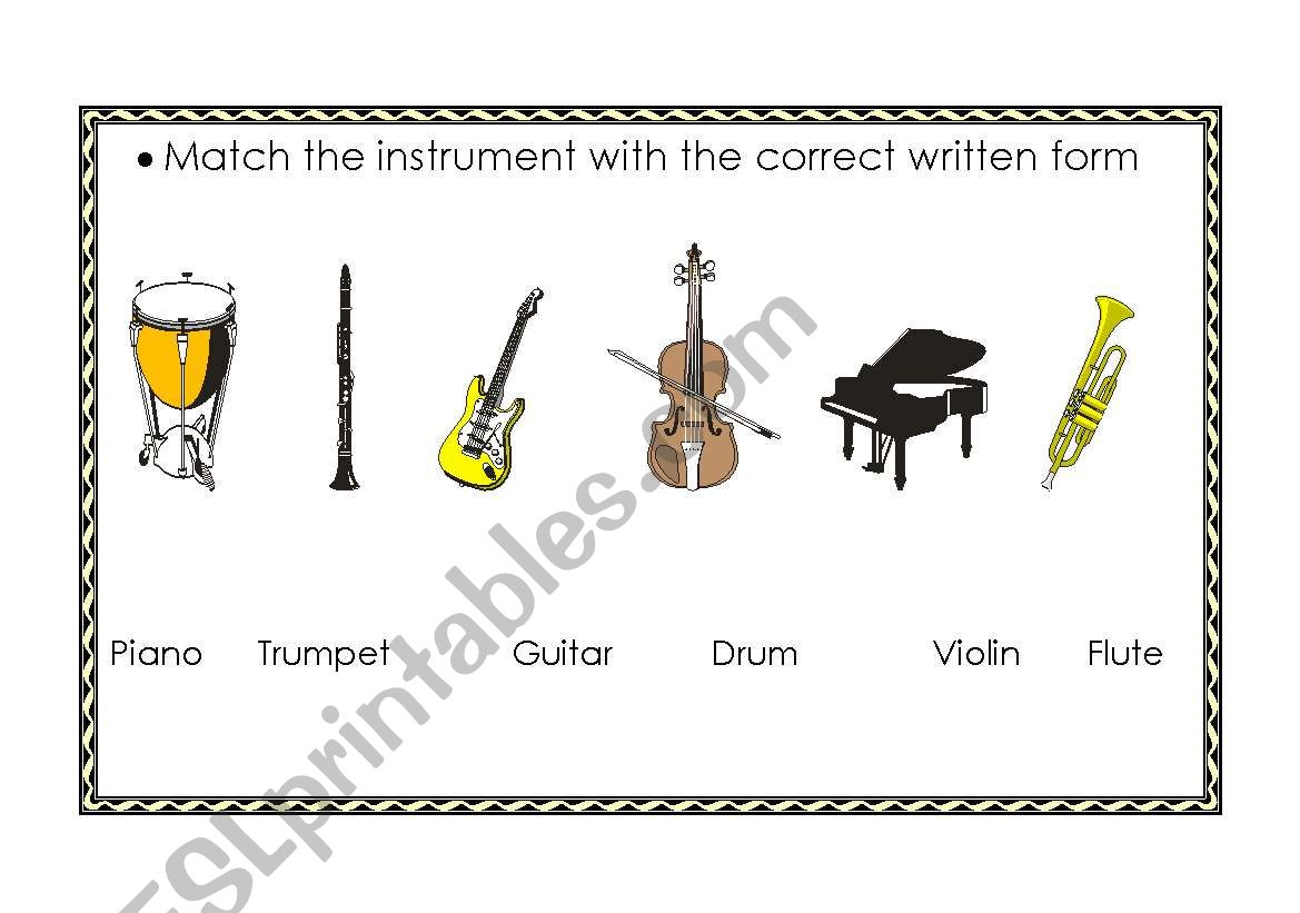 instruments worksheet