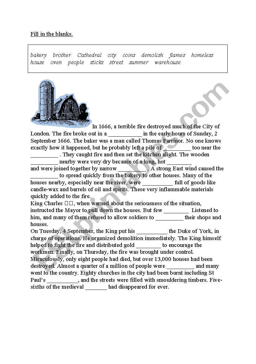 the big fire worksheet