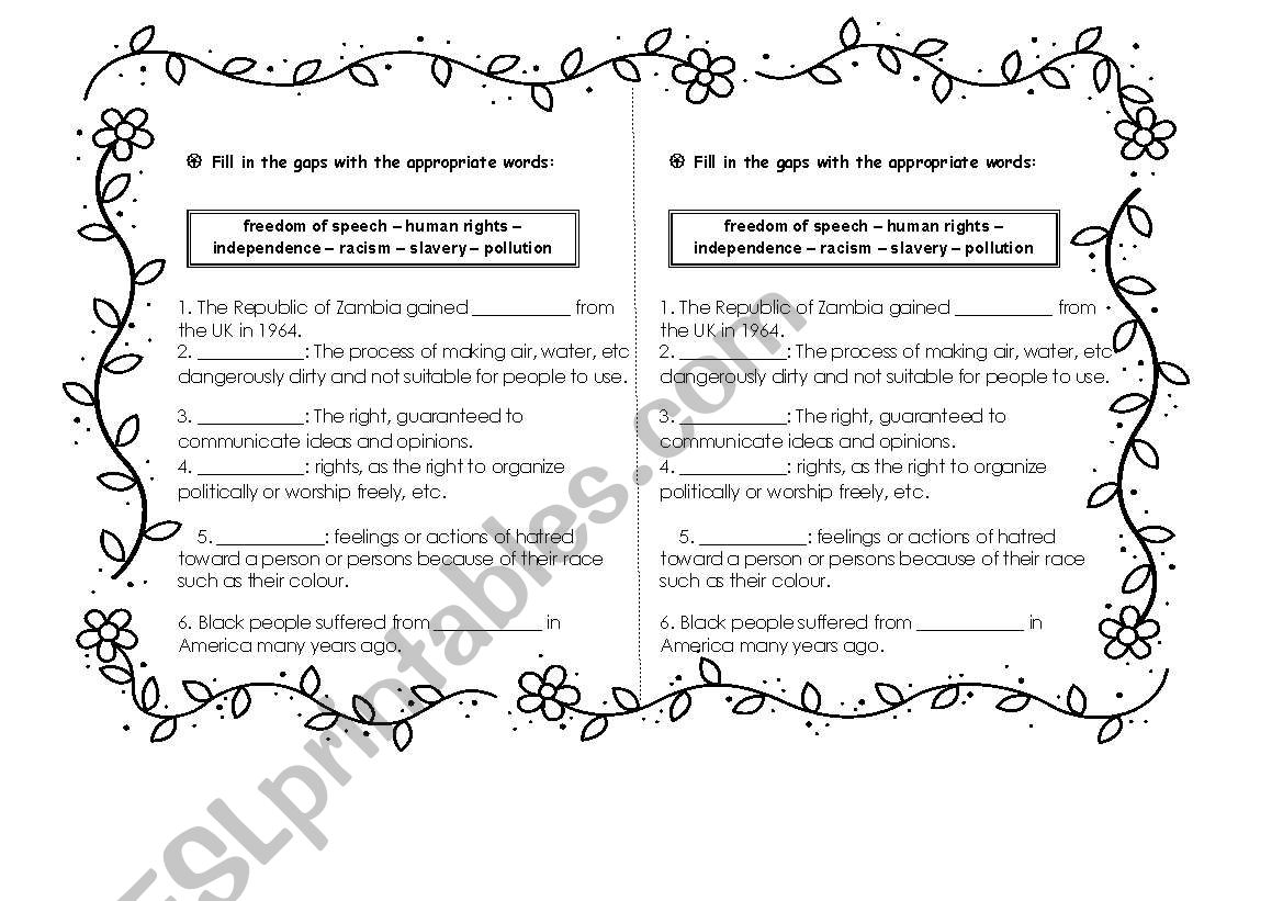 Campaigners worksheet