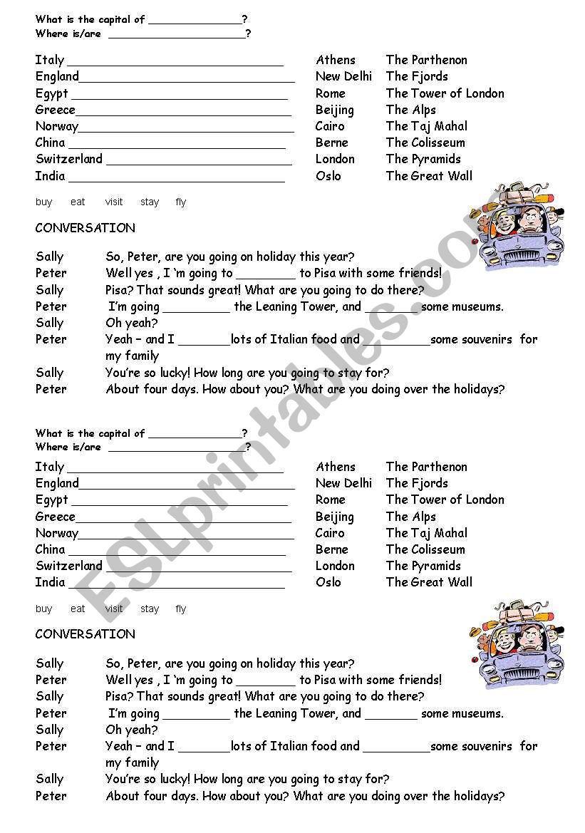 Going on holiday worksheet