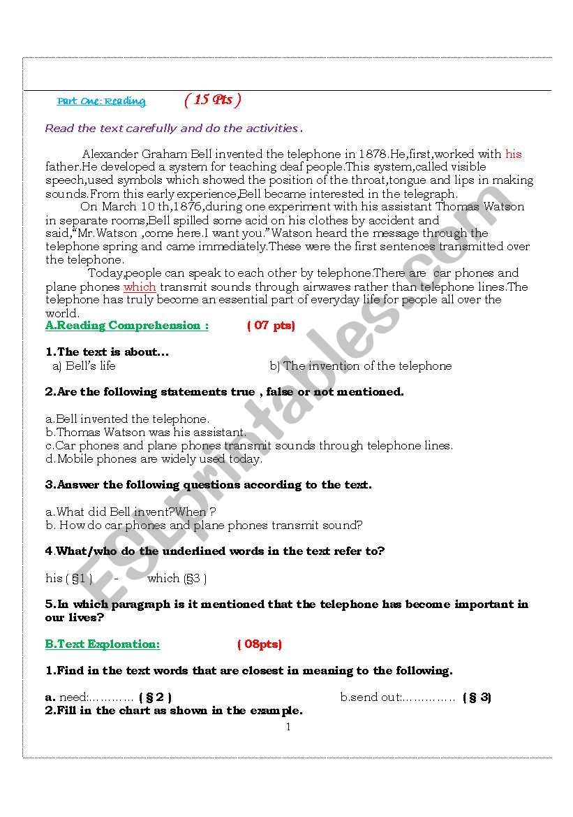 Test worksheet