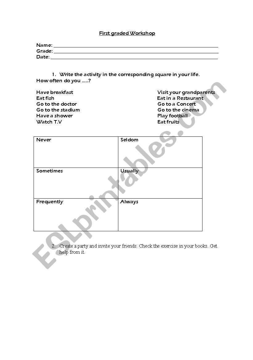 frequency adverbs worksheet