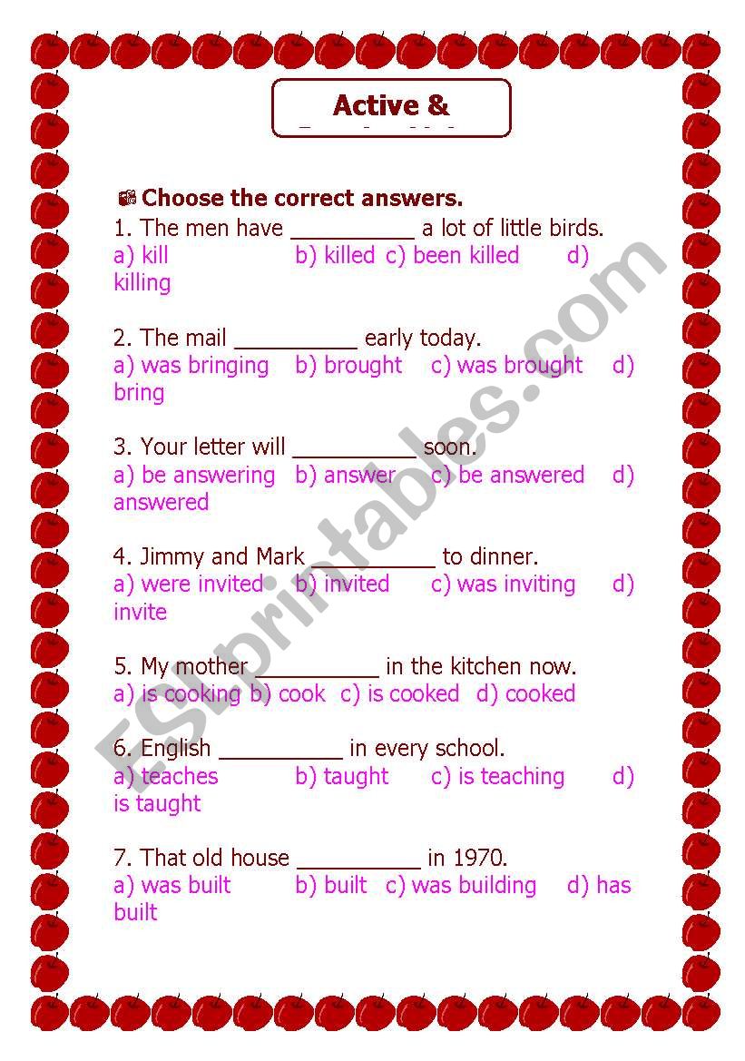 Passive voice worksheet