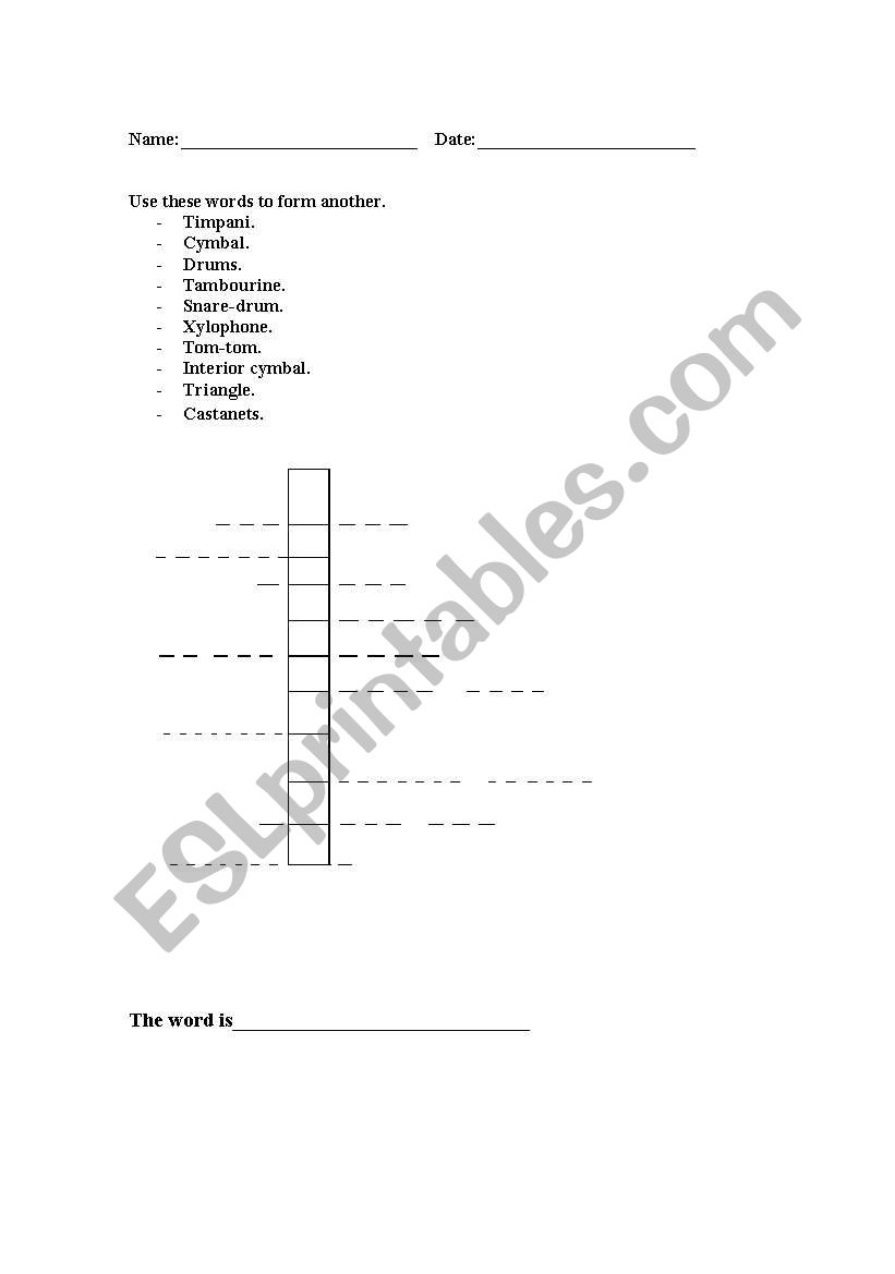 instruments worksheet