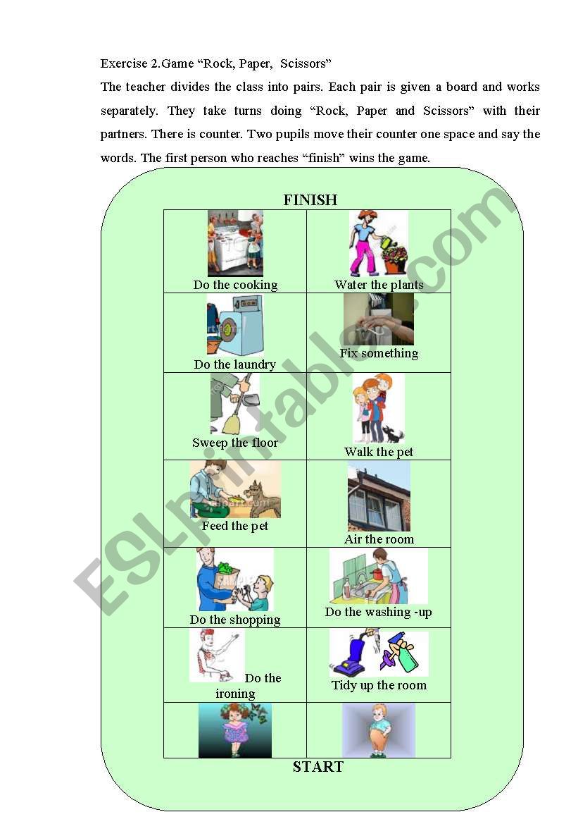 Rock, paper and scissors worksheet