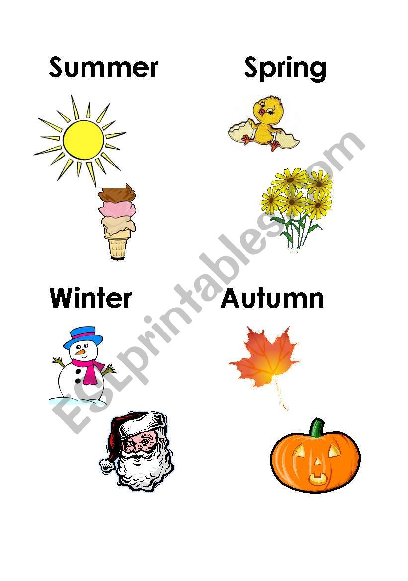 Season flashcards worksheet