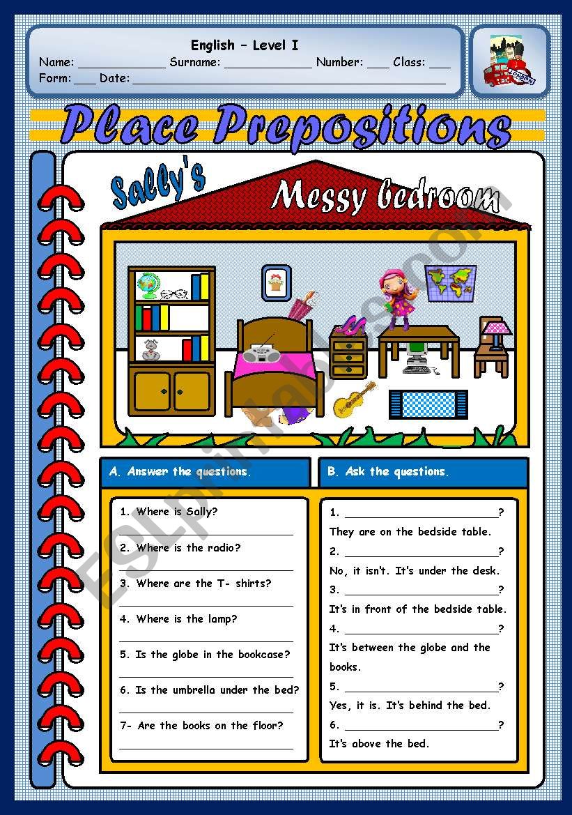 Prepositions of Location Practice with a Mall Map by Sally's Spanish Class