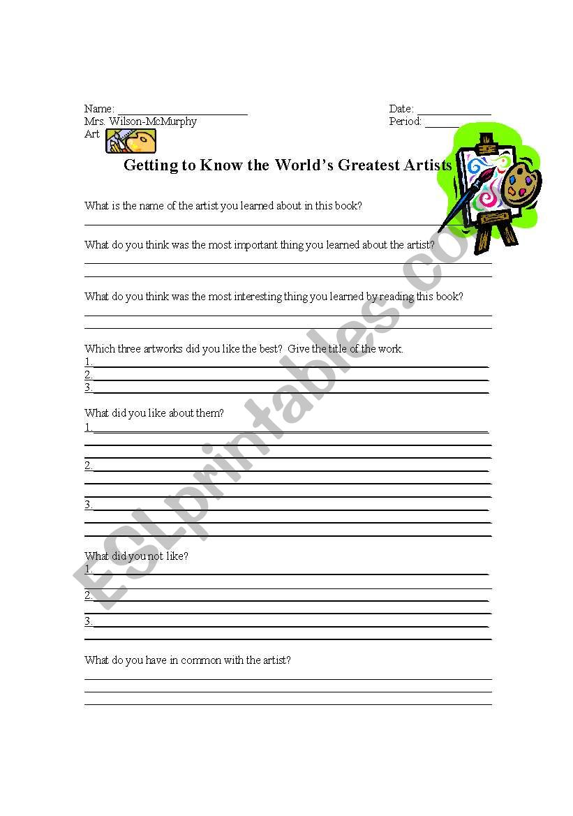 english-worksheets-getting-to-know-the-world-s-greatest-artists-worksheet