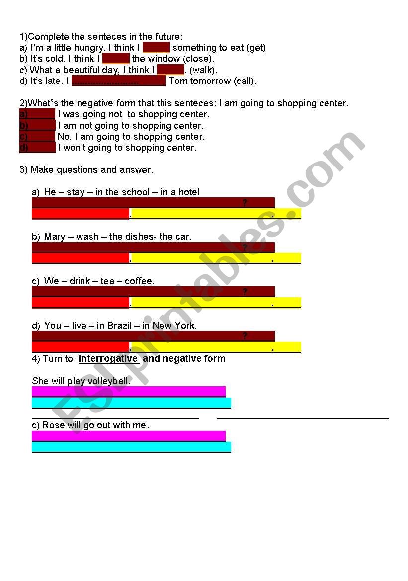 WILL worksheet