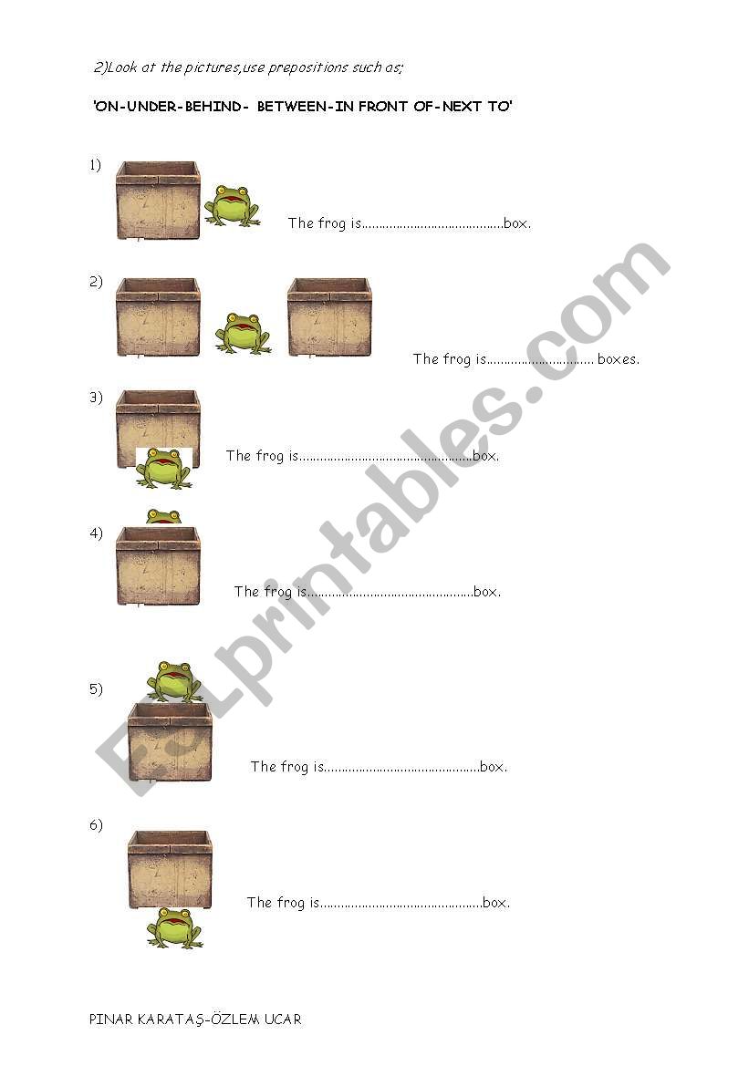 PREPOSITIONS worksheet