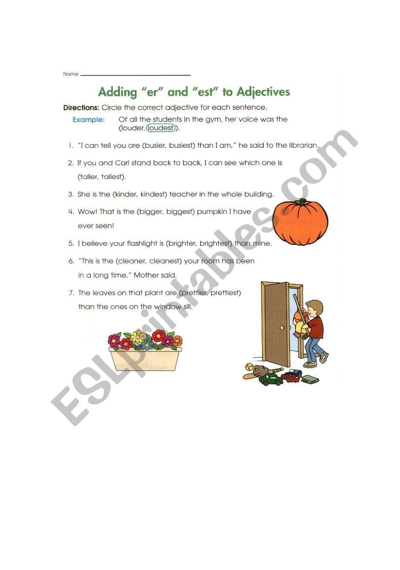 Adjective worksheet