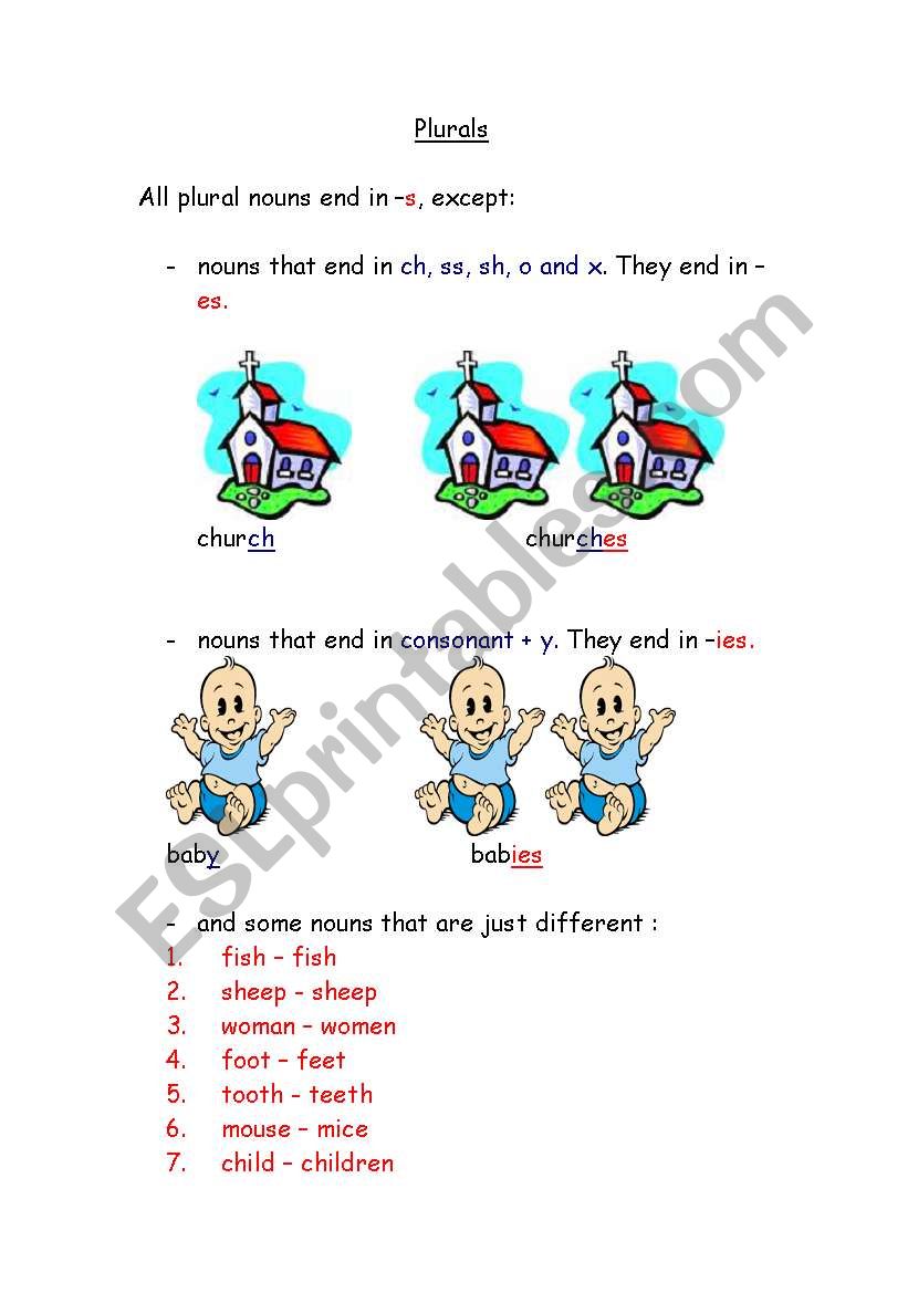 Plurals worksheet