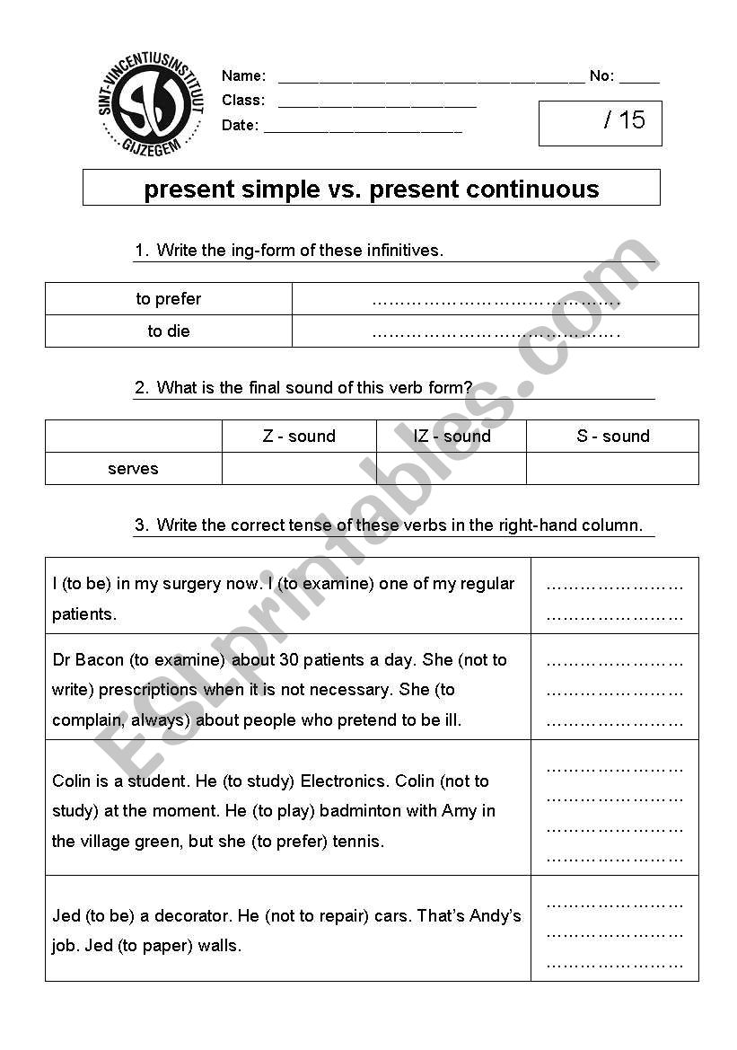 PRESENT CONT VS PRESENT SIMPLE