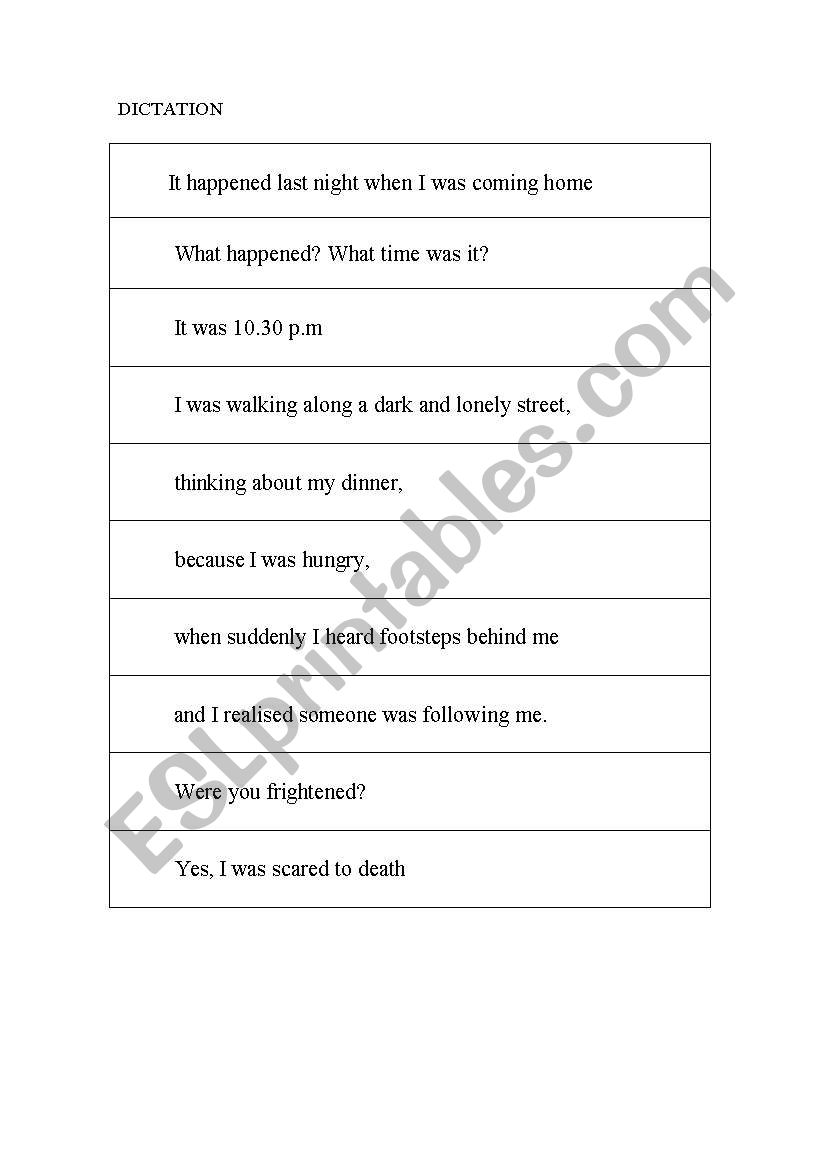 funny dictation worksheet