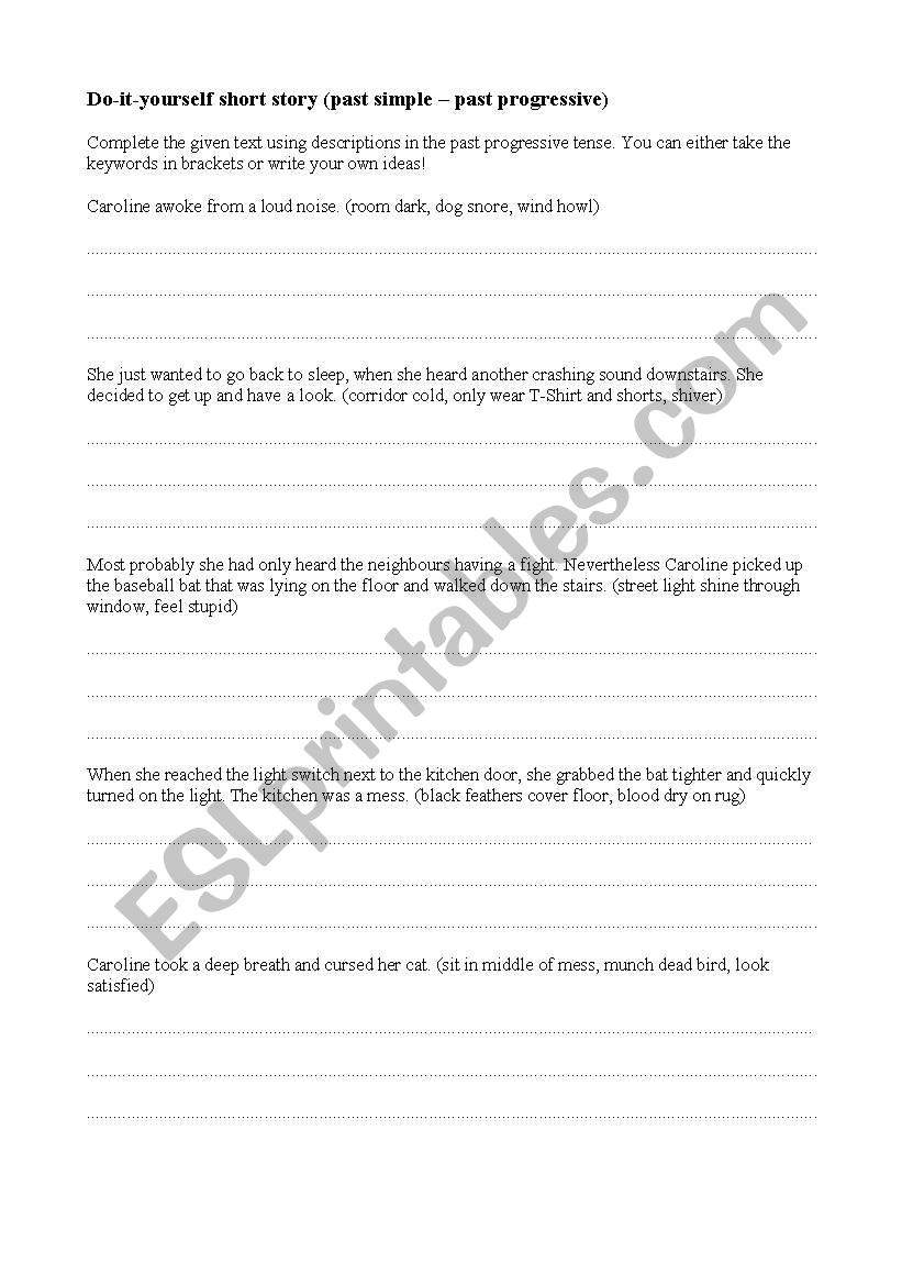 Do it yourself - shortstory worksheet