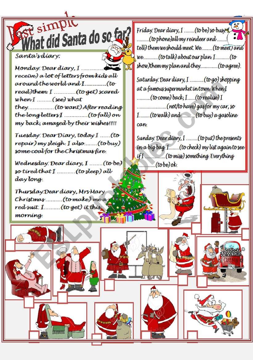 Santa´s diary - ESL worksheet by donapeter