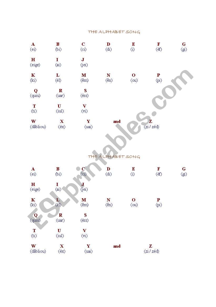 Alphabet worksheet