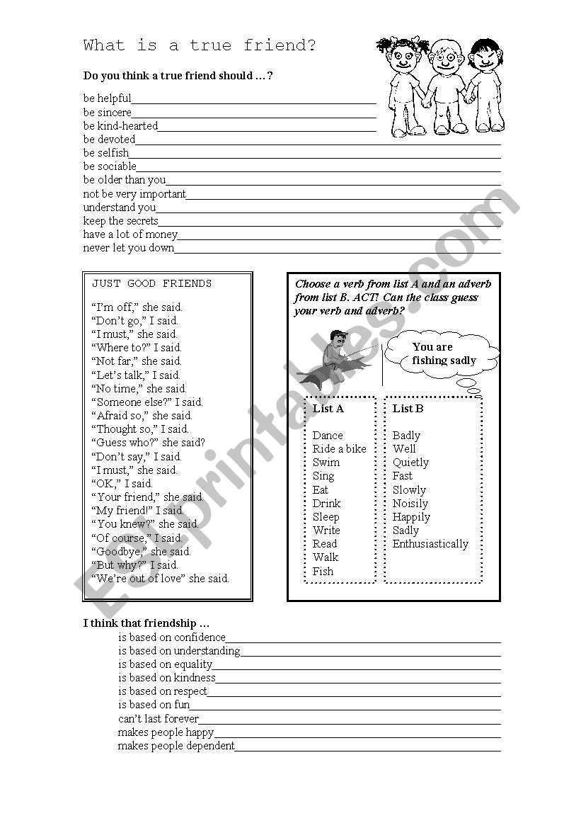 friends worksheet