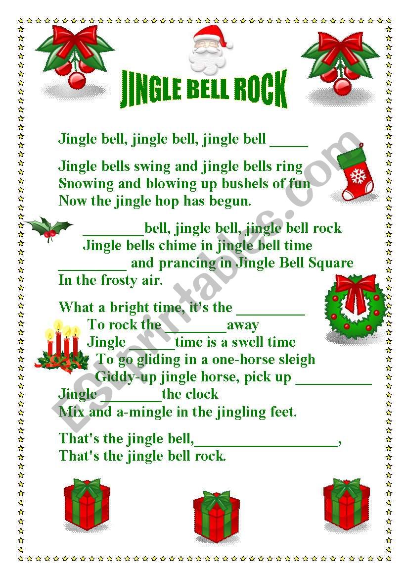 Jingle Bell Rock Lyrics Printable - Printable World Holiday