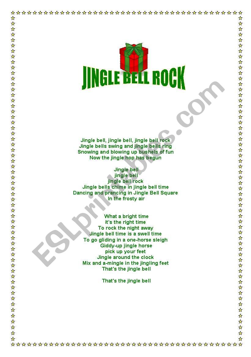 JINGLE BELL ROCK - ESL worksheet by Teresa Alecrim