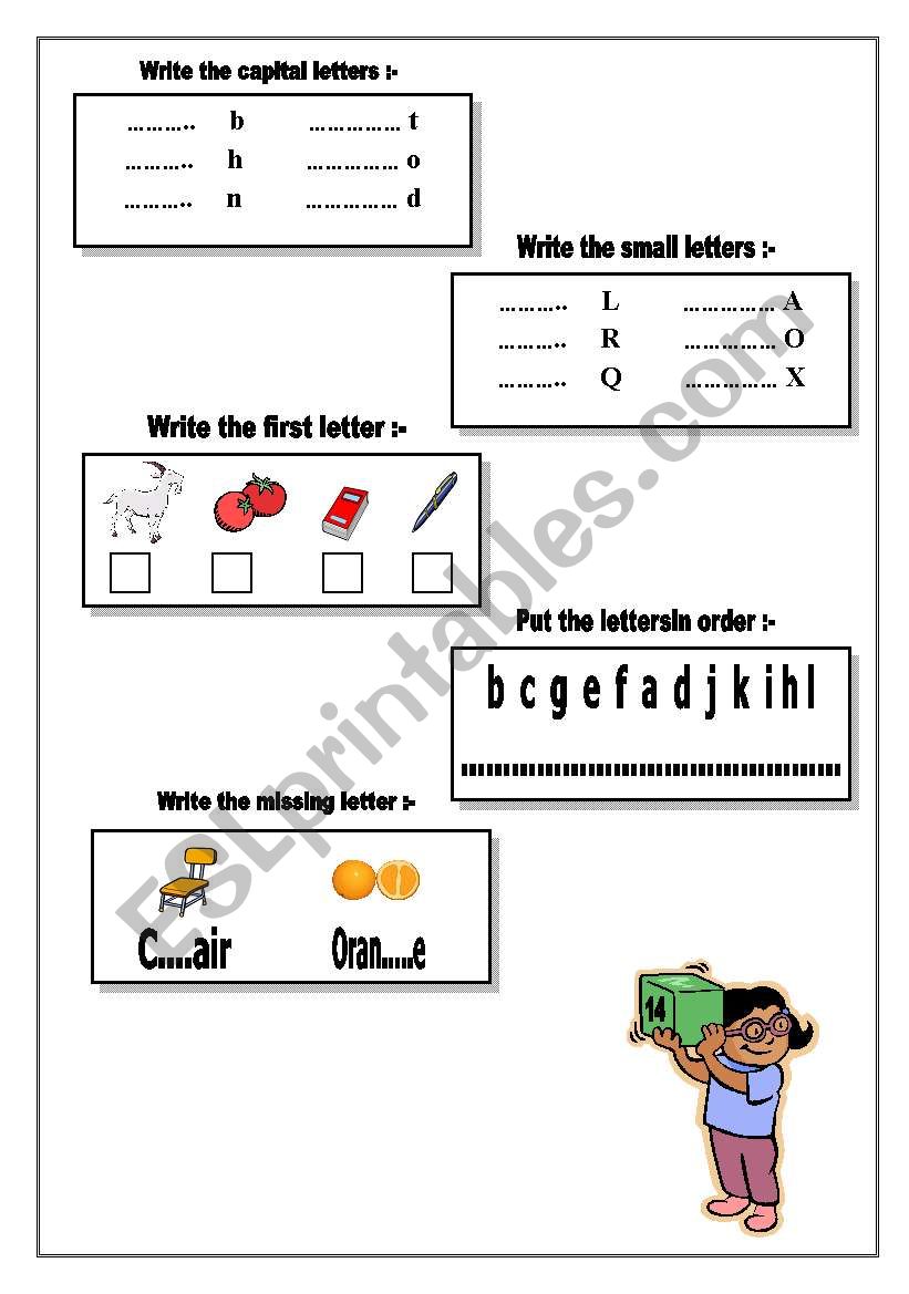 work sheet in letters worksheet