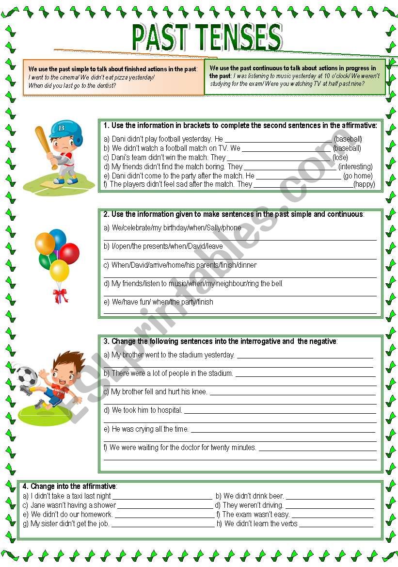 Past Tenses worksheet