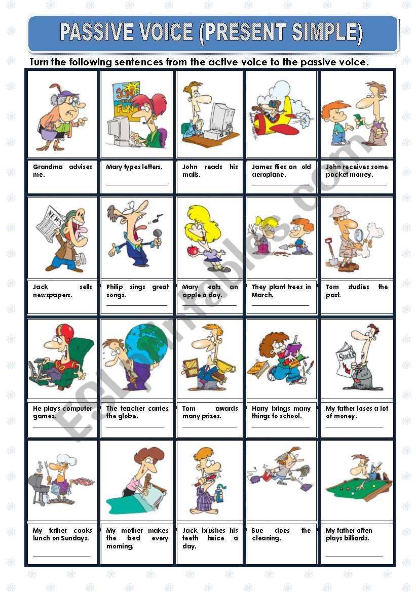 Passive Voice Present Simple Exercise English Esl Worksheets For Images