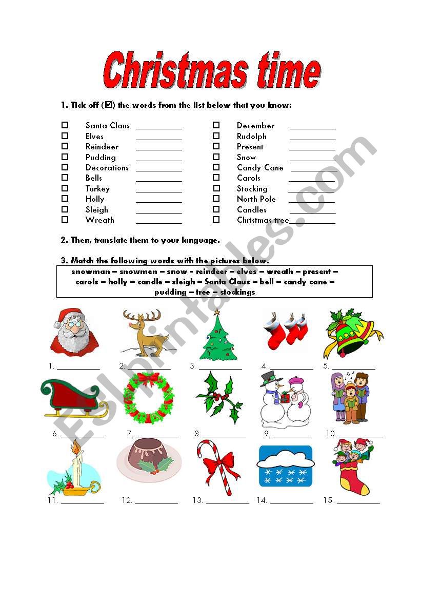 It´s Christmas Time - ESL Worksheet By Ladybug