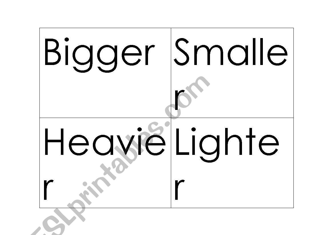 Comparatives worksheet