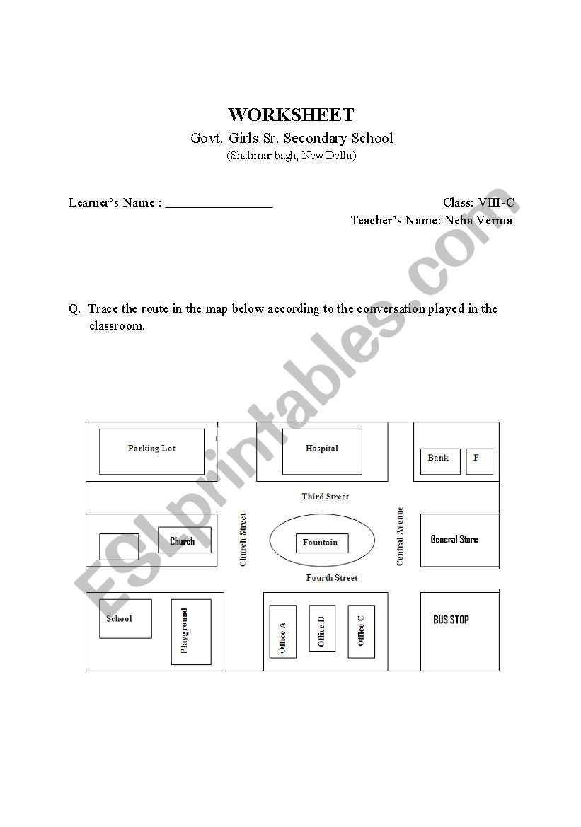 givimg directions worksheet