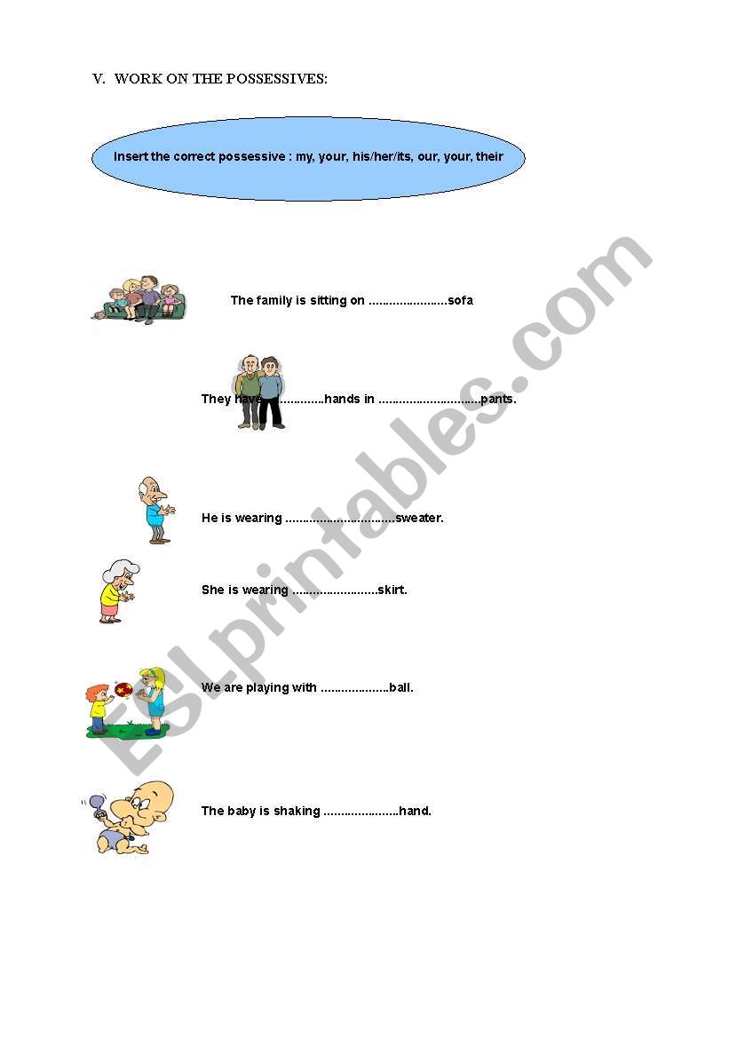 POSSESSIVES worksheet