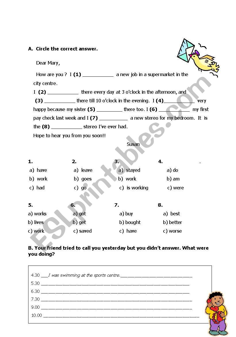 Revision of tenses worksheet