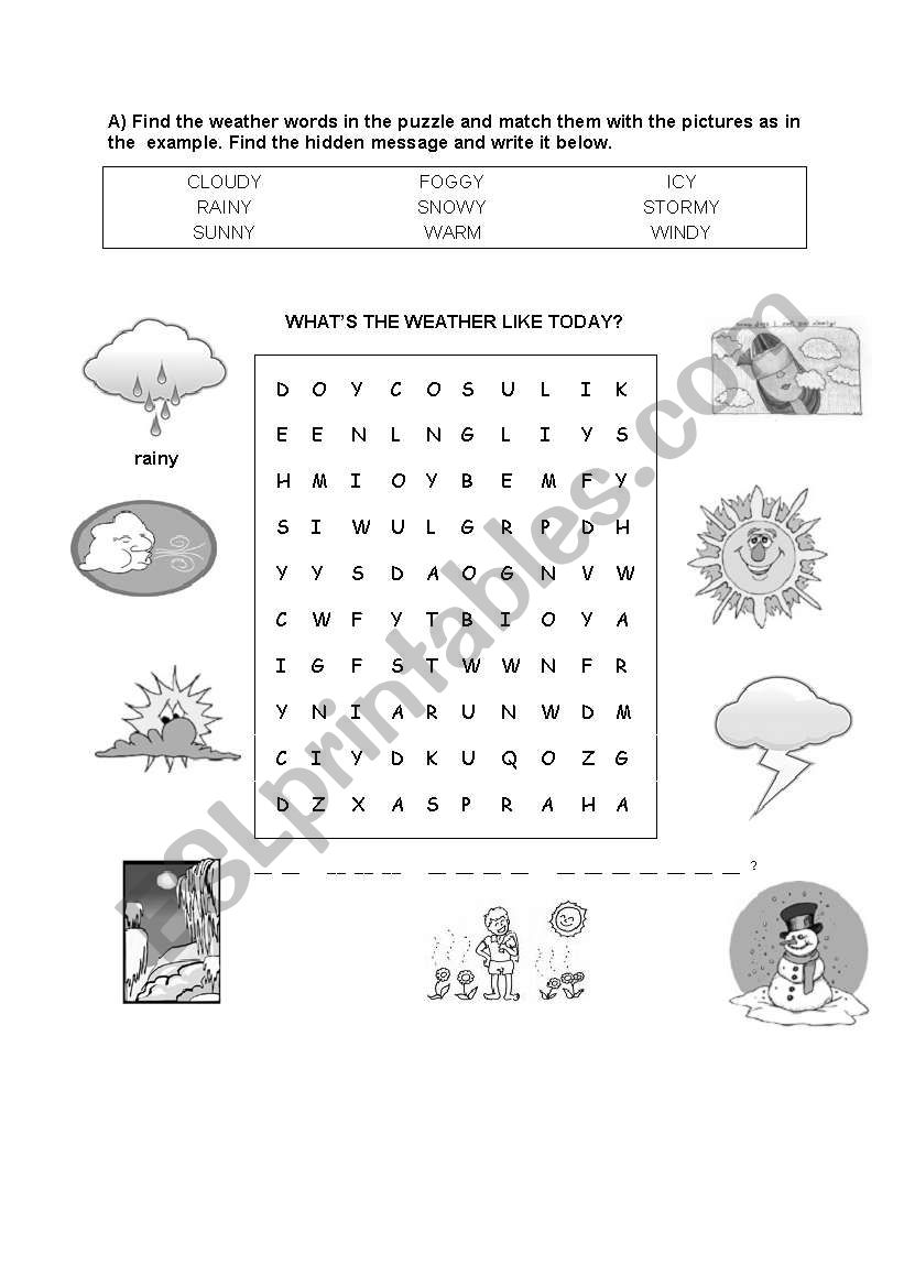 weather puzzle - ESL worksheet by tugal.aksahin