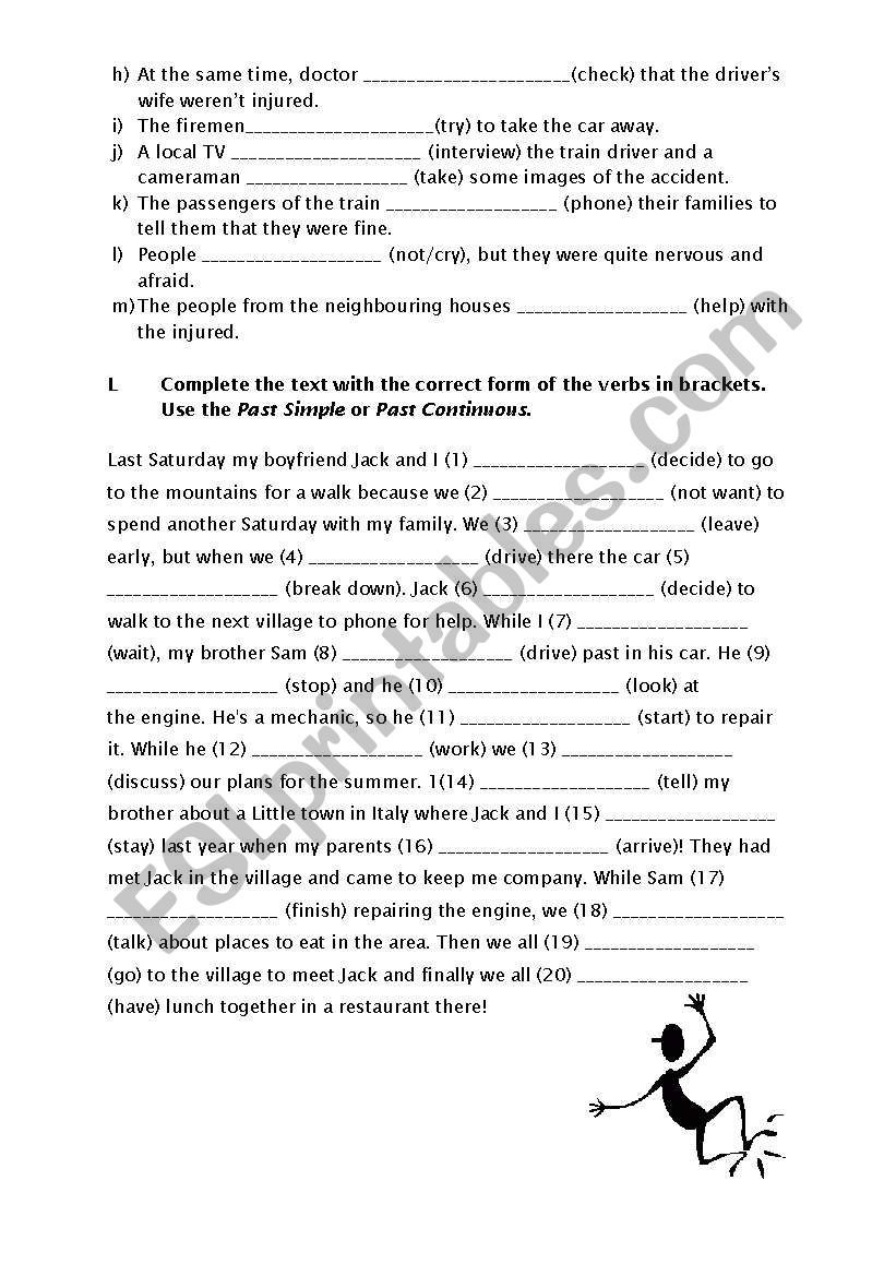 Mock test past tense - ESL worksheet by mudsje