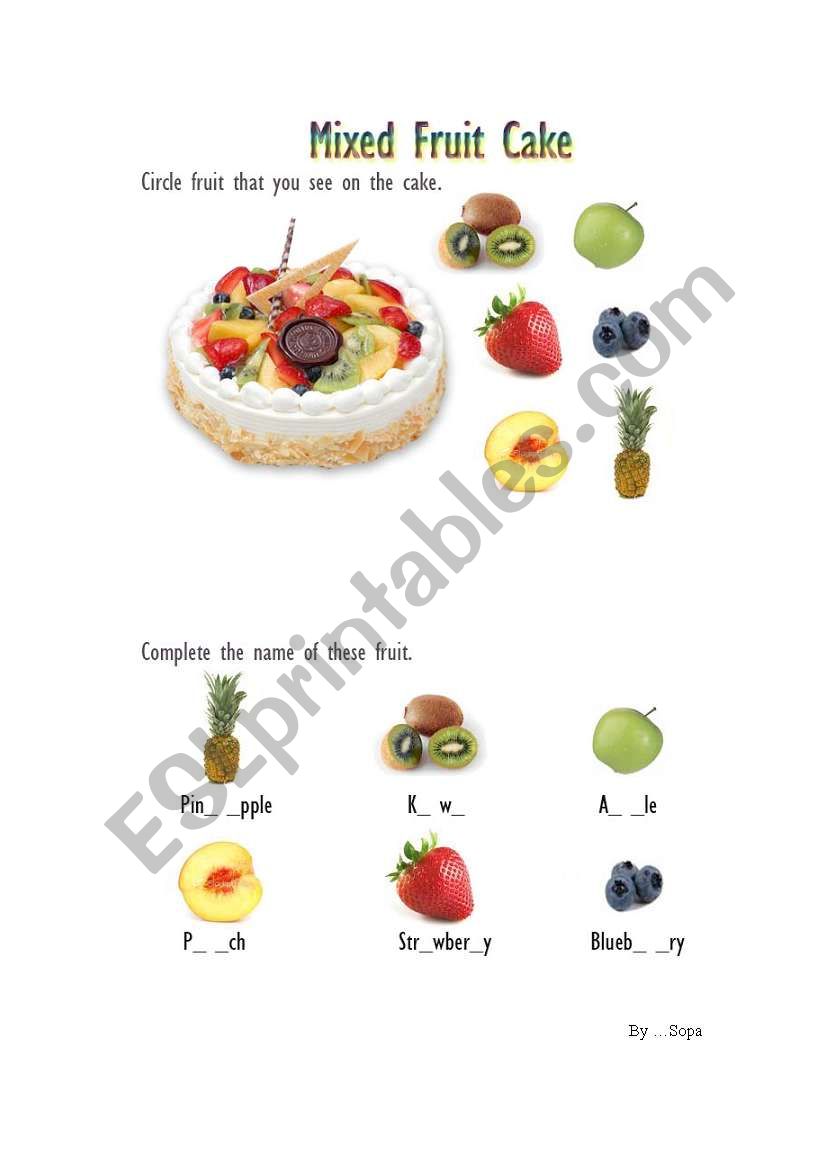 Fruit test worksheet