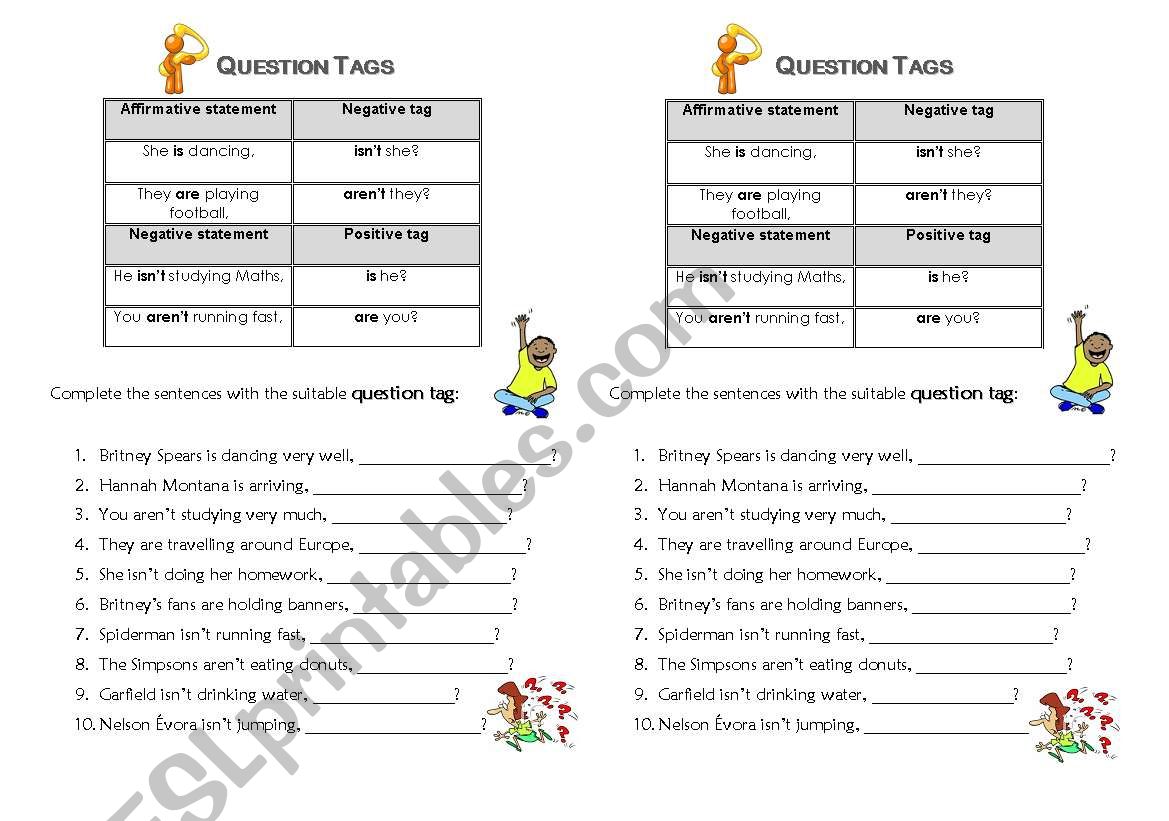 Question tags worksheet