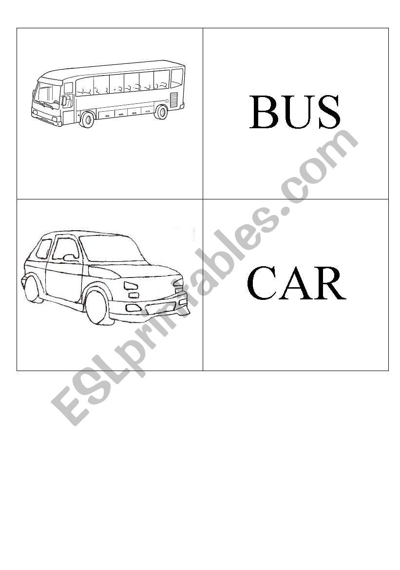 means of transport worksheet