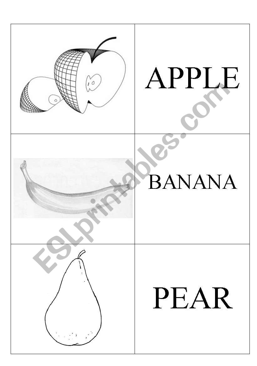 fruits worksheet