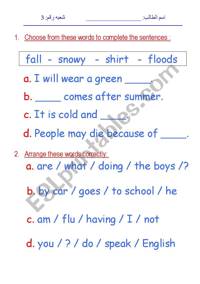 some vocab and grammar quiz worksheet